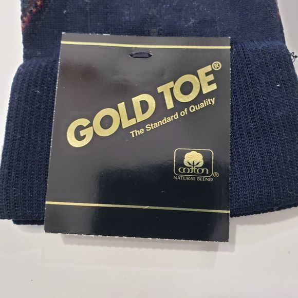 NWT Two Pair Gold Toe Men's Socks (Black and Navy) - Picture 2 of 5